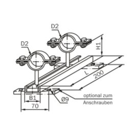 Sliding Clamp System light for screwing two Clamps Series A/B DIN