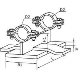 Sliding Clamp System heavy two Clamps Series A/B - Version B DIN