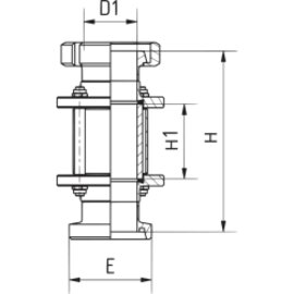 Inline Sight Glass Male/Cone Safety Screen Polycarbonate DIN